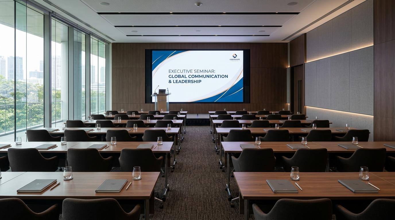 Corporate seminar and event lecture hall